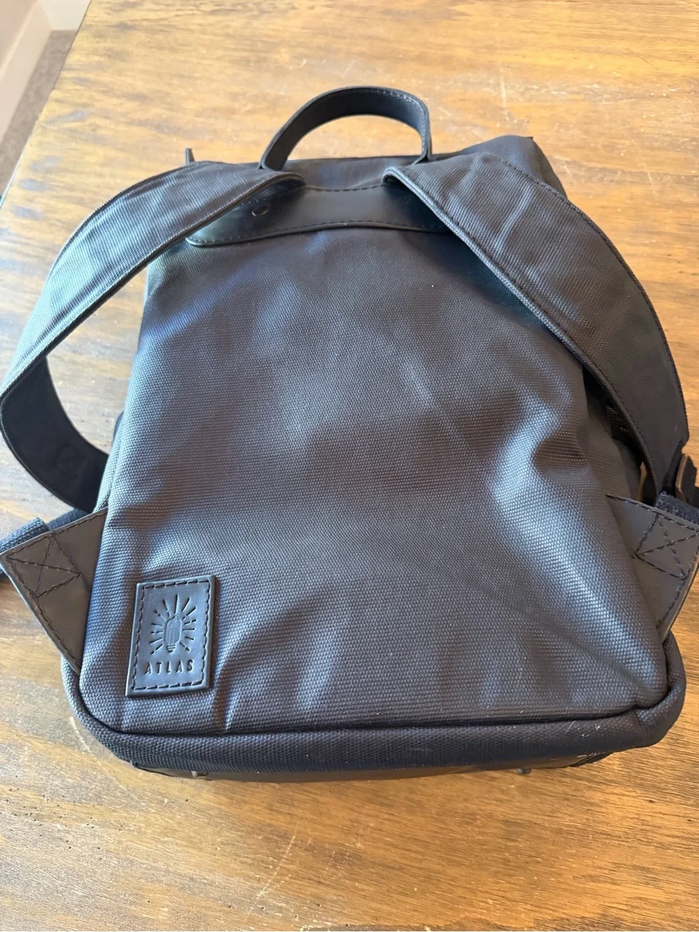atlas black backpack vegan